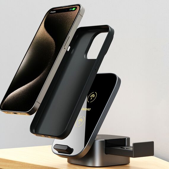 Dudao A11Pro+ 15W 3in1 Inductive Charger for Phone/Smartwatch/Headphones - Black | Techbox