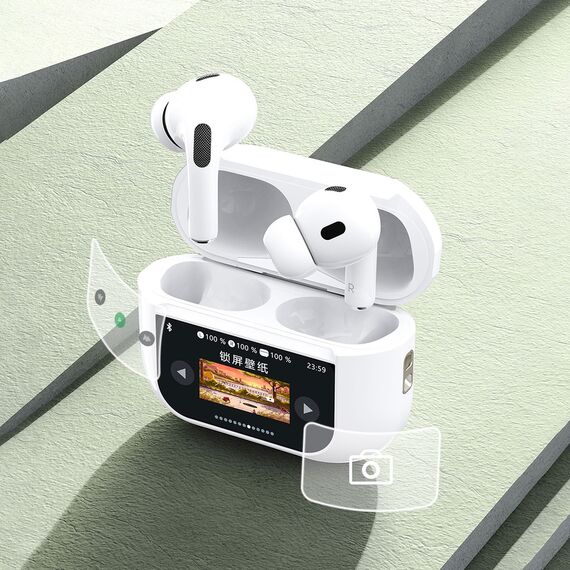 Dudao U19 in-ear TWS wireless Bluetooth 5.3 headphones with LED display - white | Techbox