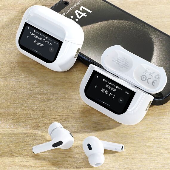 Dudao U19 in-ear TWS wireless Bluetooth 5.3 headphones with LED display - white | Techbox