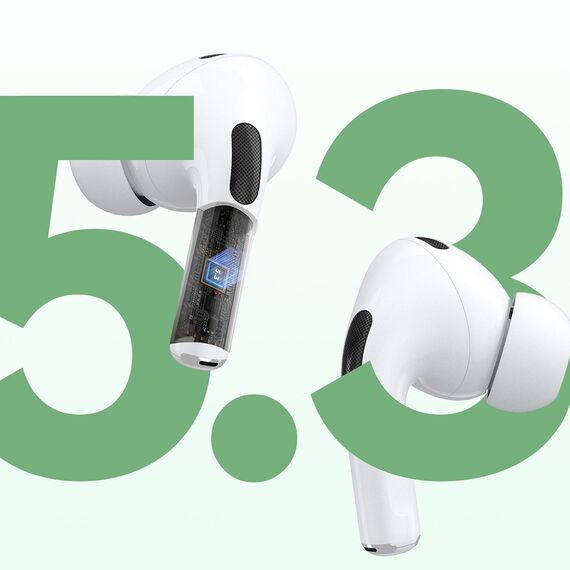 Dudao U19 in-ear TWS wireless Bluetooth 5.3 headphones with LED display - white | Techbox