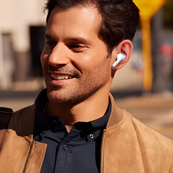 Dudao U19 in-ear TWS wireless Bluetooth 5.3 headphones with LED display - white | Techbox