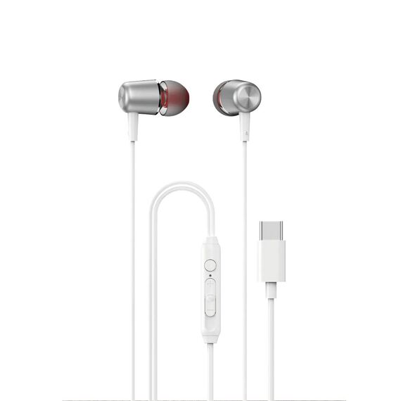 Dudao X1PROT In-Ear Wired USB-C Headphones 1.2m - White | Techbox