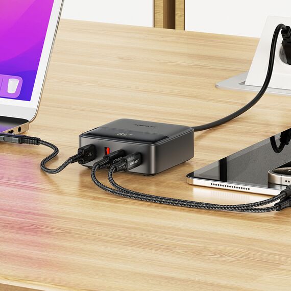 Acefast Z6 Charger Network GaN Desktop 2x USB-A / 2x USB-C PD 65W - Black - Travel Chargers - Smartphone Chargers - Techbox