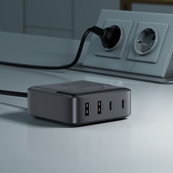 Acefast Z6 Charger Network GaN Desktop 2x USB-A / 2x USB-C PD 65W - Black - Travel Chargers - Smartphone Chargers - Techbox