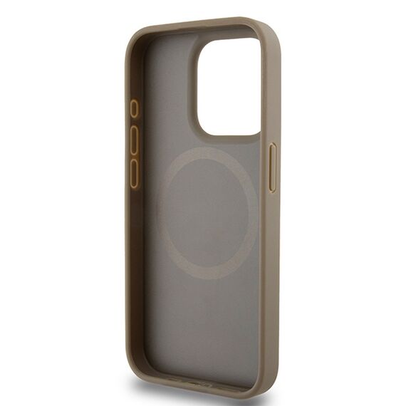 DKNY Leather Printed Pattern Metal Logo MagSafe Case for iPhone 15 Pro Max - Brown | Techbox
