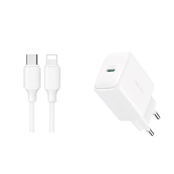 Joyroom JR-TCF20 USB-C PD 20W network charger - white + USB-C / Lightning cable 1m | Techbox