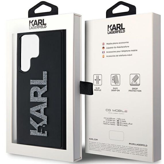 Karl Lagerfeld 3D Rubber Glitter Logo case for Samsung Galaxy S24 Ultra - black | Techbox