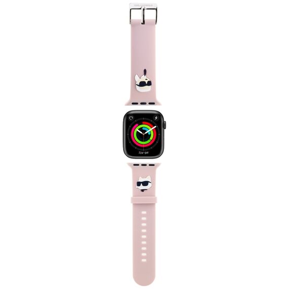 Karl Lagerfeld 3D Rubber Karl&amp;Choupette Heads strap for Apple Watch 42/44/45/49mm - pink | Techbox