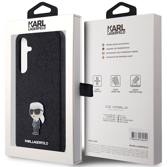 Karl Lagerfeld Fixed Glitter Ikonik Logo Metal Pin case for Samsung Galaxy A35 - black | Techbox