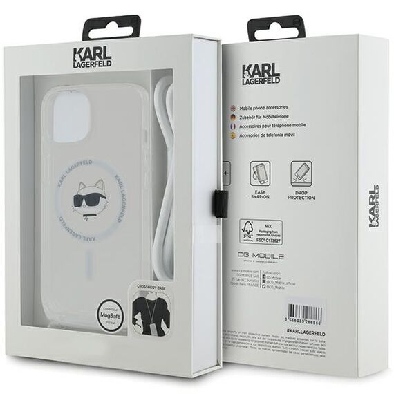Karl Lagerfeld IML Choupette Head &amp; Cord MagSafe case for iPhone 14 / 13 / 15 - transparent | Techbox