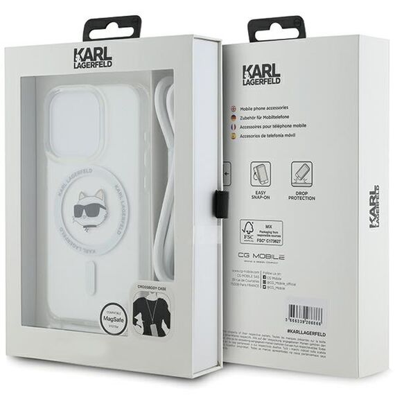 Karl Lagerfeld IML Choupette Head &amp; Cord MagSafe case for iPhone 15 Pro - transparent | Techbox