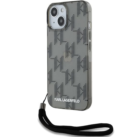 Karl Lagerfeld IML Mono KL Pattern &amp; Cord case for iPhone 15 / 14 / 13 - black - Apple Cases - Cases - Techbox