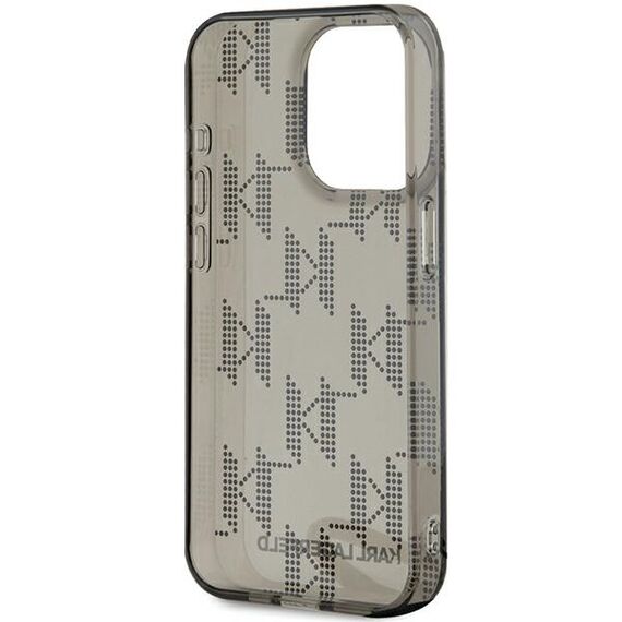 Karl Lagerfeld IML Mono KL Pattern &amp; Cord case for iPhone 15 Pro Max - black - Apple Cases - Cases - Techbox