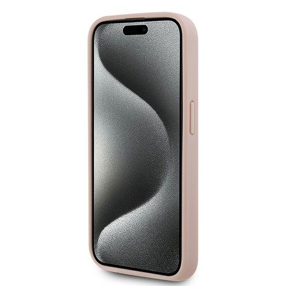 Karl Lagerfeld Leather Monogram Metal Logo case for iPhone 15 Pro Max - pink | Techbox