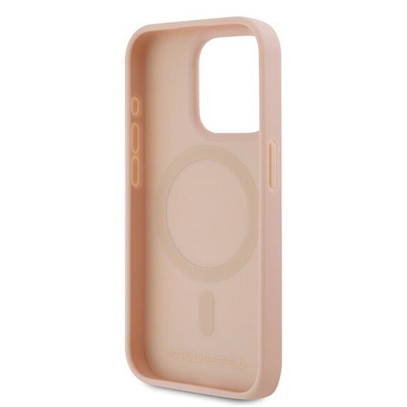 Karl Lagerfeld Leather Monogram Metal Logo case for iPhone 15 Pro Max - pink | Techbox