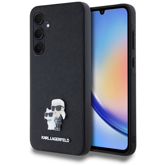 Karl Lagerfeld Saffiano Karl&amp;Choupette Pin case for Samsung Galaxy A35 - black | Techbox