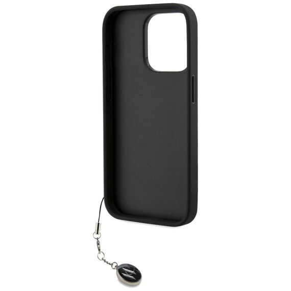 Karl Lagerfeld Saffiano Rhinestones &amp; Charm case for iPhone 15 Pro - black | Techbox