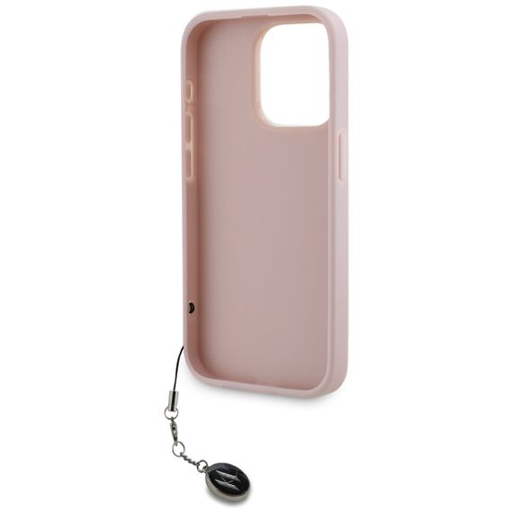 Karl Lagerfeld Saffiano Rhinestones &amp; Charm case for iPhone 15 Pro - pink - Apple Cases - Cases - Techbox