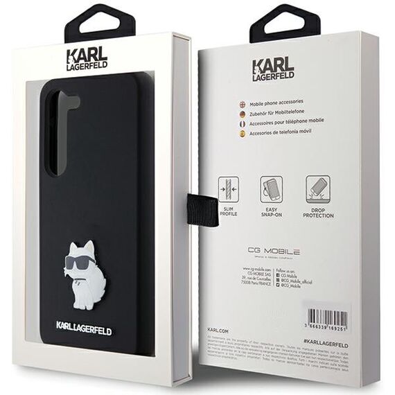 Karl Lagerfeld Silicone Choupette Metal Pin case for Samsung Galaxy S24 - black - Samsung Cases - Cases - Techbox