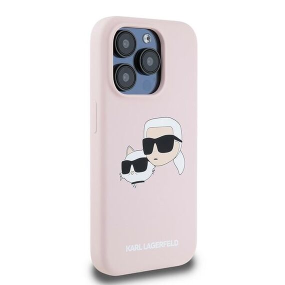 Karl Lagerfeld Silicone Karl&amp;Choupette MagSafe case for iPhone 15 Pro Max - pink - Apple Cases - Cases - Techbox