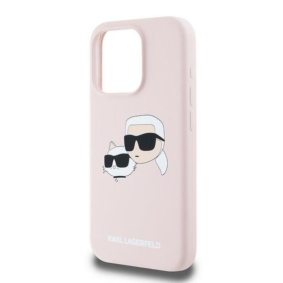 Karl Lagerfeld Silicone Karl&amp;Choupette MagSafe case for iPhone 15 Pro Max - pink - Apple Cases - Cases - Techbox