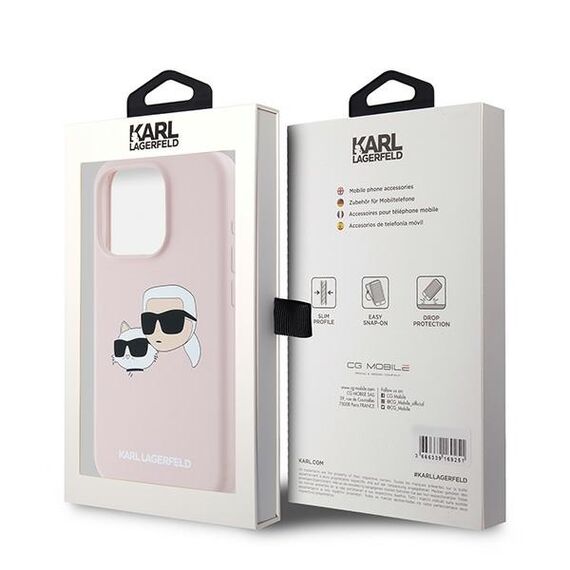 Karl Lagerfeld Silicone Karl&amp;Choupette MagSafe case for iPhone 15 Pro Max - pink - Apple Cases - Cases - Techbox