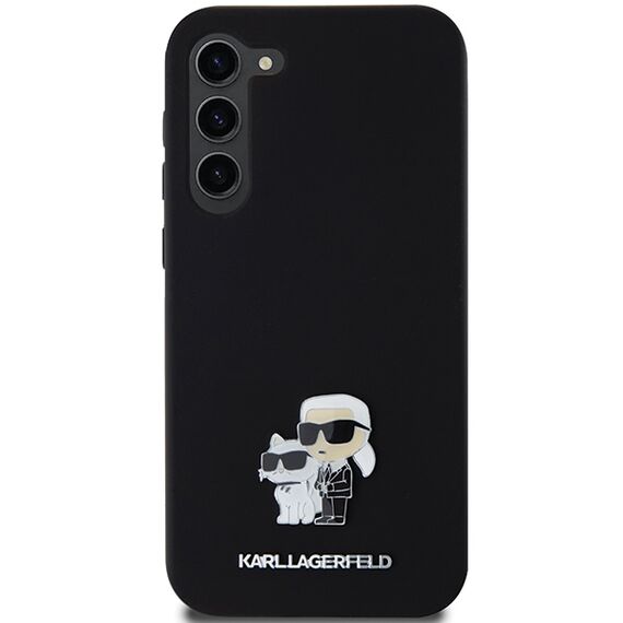 Karl Lagerfeld Silicone Karl&amp;Choupette Metal Pin case for Samsung Galaxy S24+ - black | Techbox