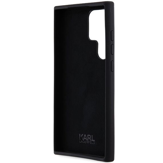 Karl Lagerfeld Silicone Karl&amp;Choupette Metal Pin case for Samsung Galaxy S24 Ultra - black | Techbox