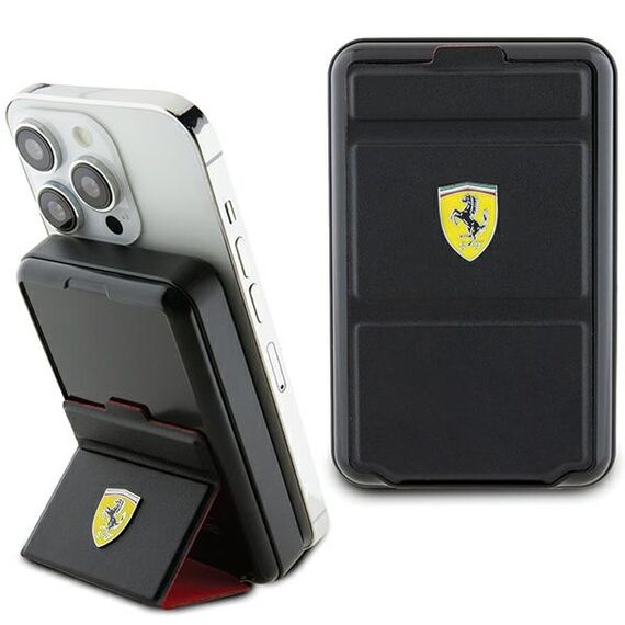 Powerbank Ferrari Metal Logo MagSafe induction 15W 10000 mAh with stand function - black - Powerbanks - Smartphone Chargers - Techbox