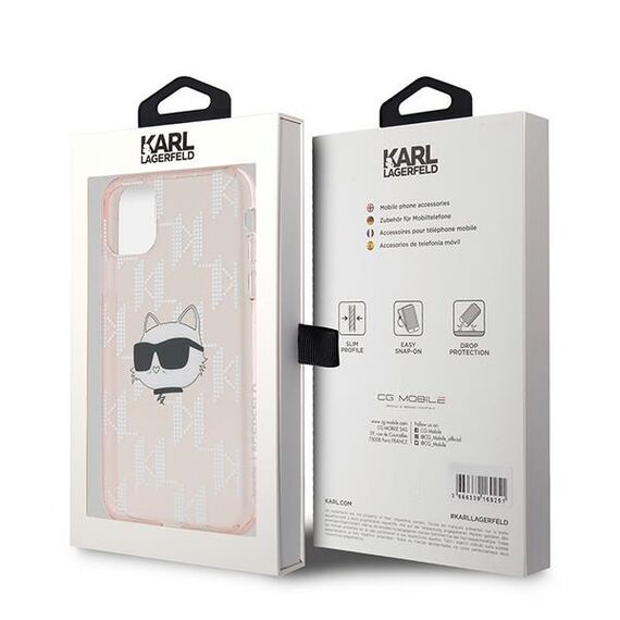 Karl Lagerfeld IML Choupette Head &amp; Monogram case for iPhone 11 / Xr - pink - Uncategorized Cases (2) - Cases - Techbox