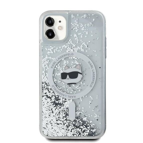 Karl Lagerfeld Liquid Glitter Choupette Head MagSafe Case for iPhone 11 / Xr - Transparent | Techbox