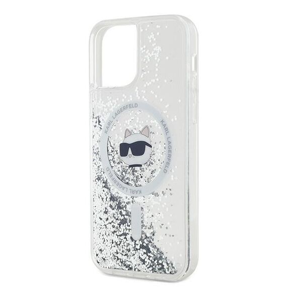 Karl Lagerfeld Liquid Glitter Choupette Head MagSafe Case for iPhone 12 / 12 Pro - Transparent | Techbox