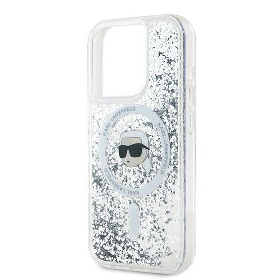 Karl Lagerfeld Liquid Glitter Karl Head MagSafe case for iPhone 15 Pro - transparent - Uncategorized Cases (2) - Cases - Techbox