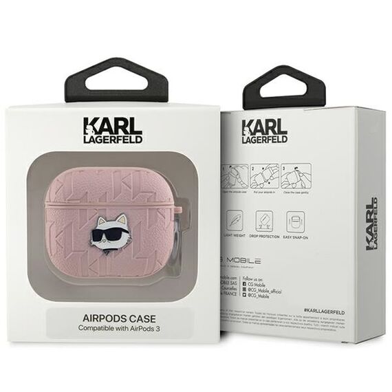 Karl Lagerfeld Monogram Choupette Head case for AirPods 3 - pink | Techbox