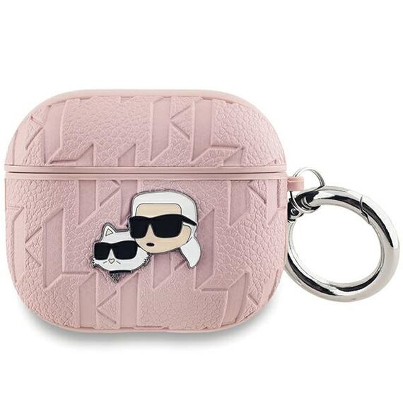 Karl Lagerfeld Monogram Karl &amp; Choupette Head Case for AirPods 3 - Pink | Techbox