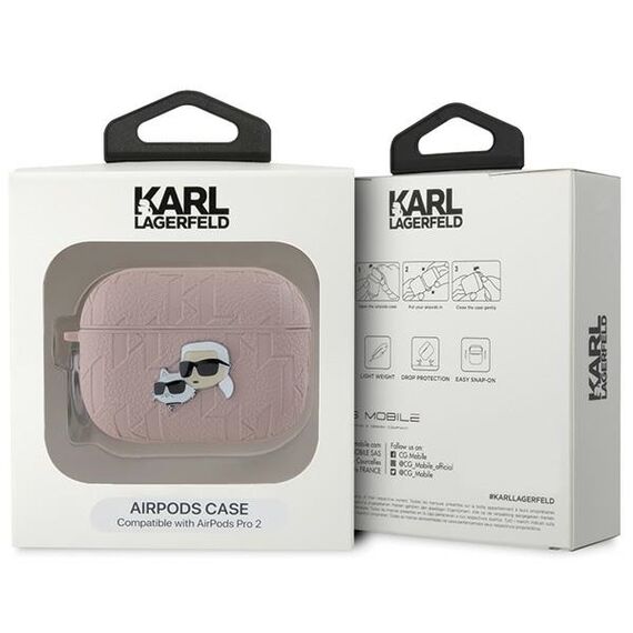 Karl Lagerfeld Monogram Karl &amp; Choupette Head case for AirPods Pro 2 - pink - Smartphone Accessories - Cables & Accessories - Techbox