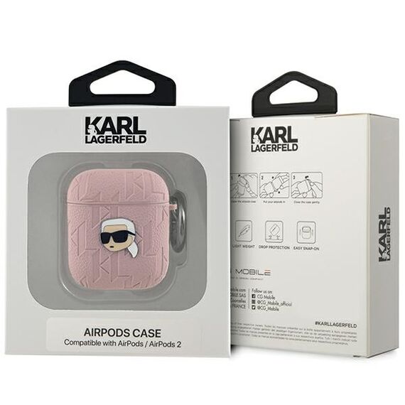 Karl Lagerfeld Monogram Karl Head case for AirPods 1 / 2 - pink | Techbox