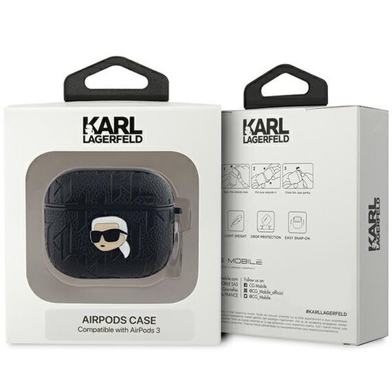Karl Lagerfeld Monogram Karl Head case for AirPods 3 - black | Techbox