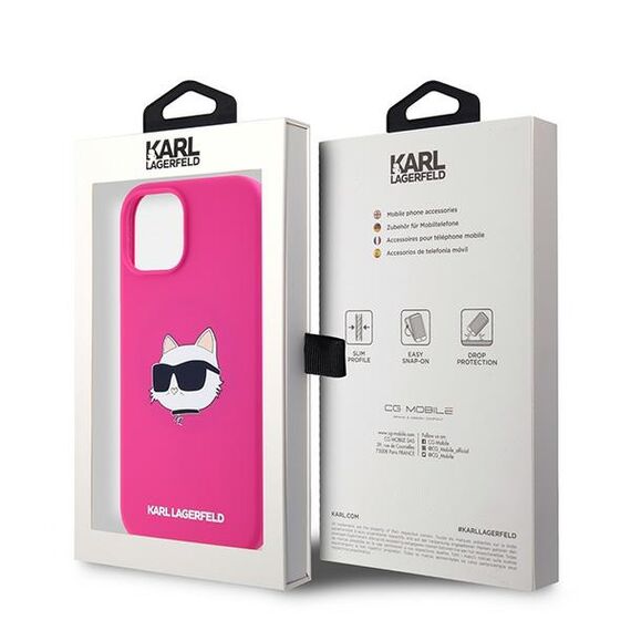 Karl Lagerfeld Silicone Choupette Head MagSafe Case for iPhone 15 Plus / 14 Plus - Pink | Techbox