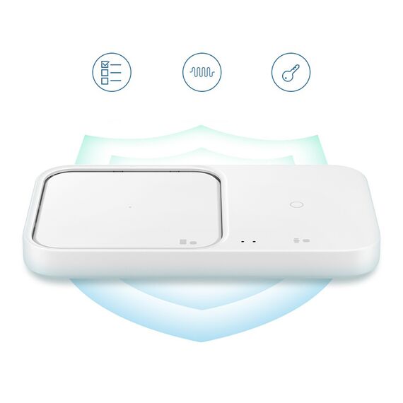Samsung Wireless Charger Duo EP-P5400TWEGEU inductive charger 15W - white + mains charger + cable - Powerbanks - Smartphone Chargers - Techbox