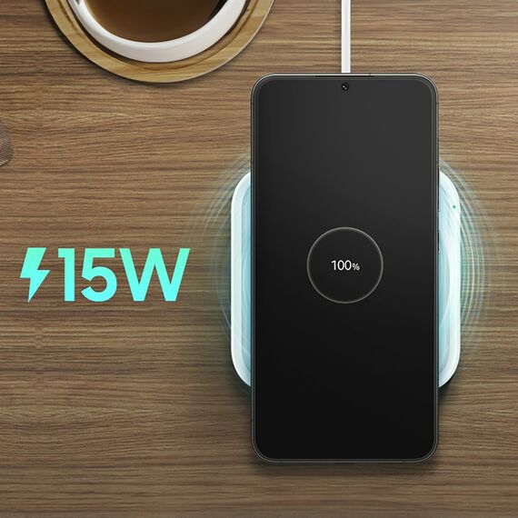 Samsung Wireless Charger Pad EP-P2400TWEGEU 15W inductive charger - white + mains charger - Wireless Chargers - Smartphone Chargers - Techbox