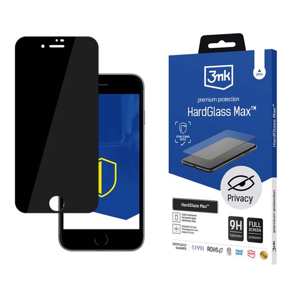 9H privacy glass 3mk HardGlass Max Privacy™ for iPhone 7 / 8 - Uncategorized Screen Protection (2) - Screen & Camera Protection - Techbox