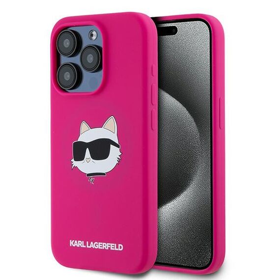 Karl Lagerfeld Silicone Choupette Head MagSafe case for iPhone 15 Pro Max - pink | Techbox