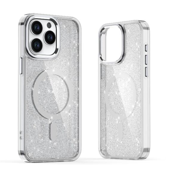 Glitter Case MagSafe for iPhone 16 Plus - white with glitter | Techbox
