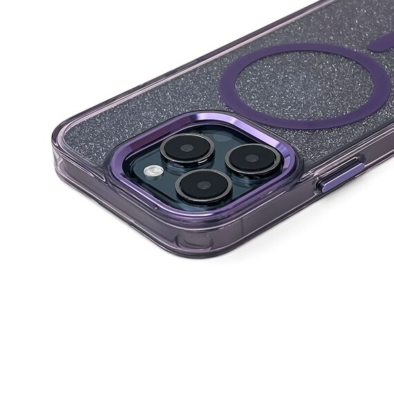 Glitter Case MagSafe for iPhone 16 Pro Max - purple with glitter | Techbox