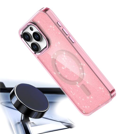 Glitter Case MagSafe for iPhone 16 Pro - pink with glitter | Techbox