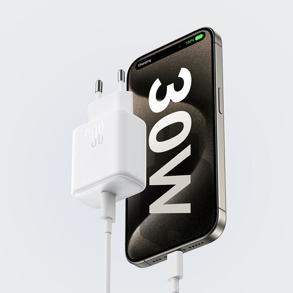 Joyroom JR-TCF24 USB-C PD 30W QC SFC network charger - white + 1m USB-C cable | Techbox