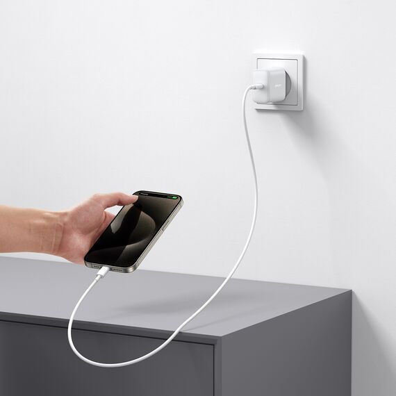 Joyroom JR-TCF24 USB-C PD 30W QC SFC network charger - white + 1m USB-C cable | Techbox