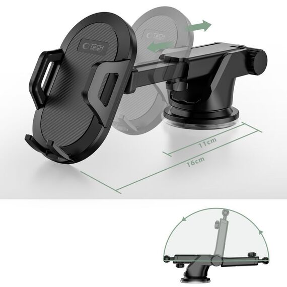 Tech-Protect V1 Car Phone Holder for Windshield/Cockpit - Black - Smartphone Holders - Smartphones - Techbox
