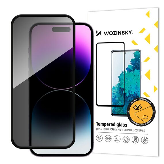 Wozinsky Privacy Glass Tempered Glass Privacy with Anti-spy Filter for iPhone 16 Plus - Apple iPhone - Screen & Camera Protection - Techbox